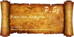 Paprika Szabina névjegykártya